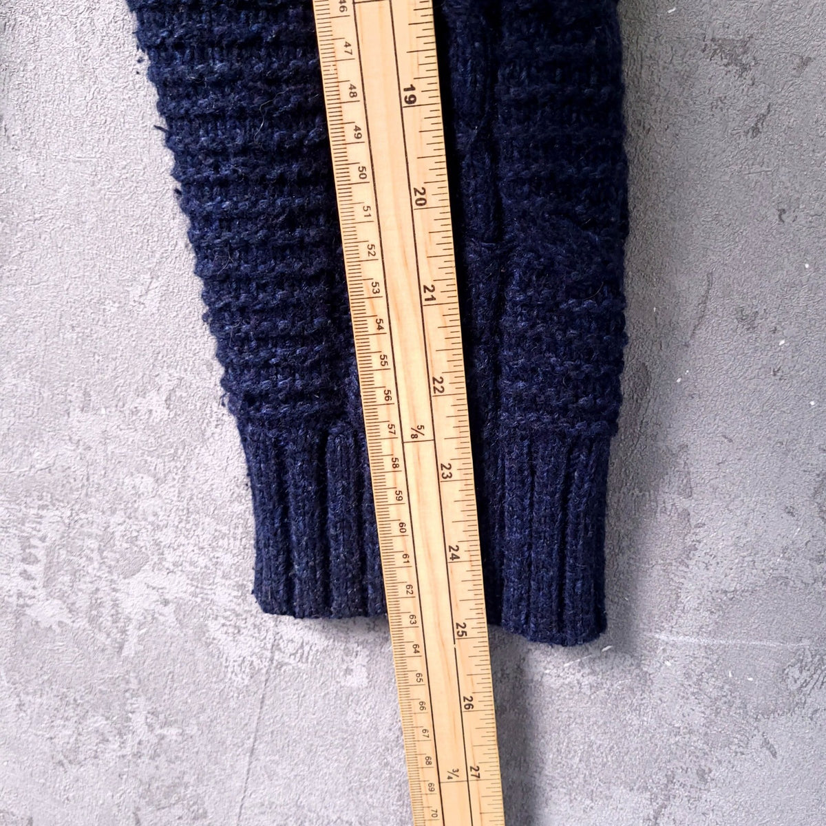 Fat Face Wool Jumper Mens XXL Regular Fit Navy Cable Knit Quarter Zip Sweater