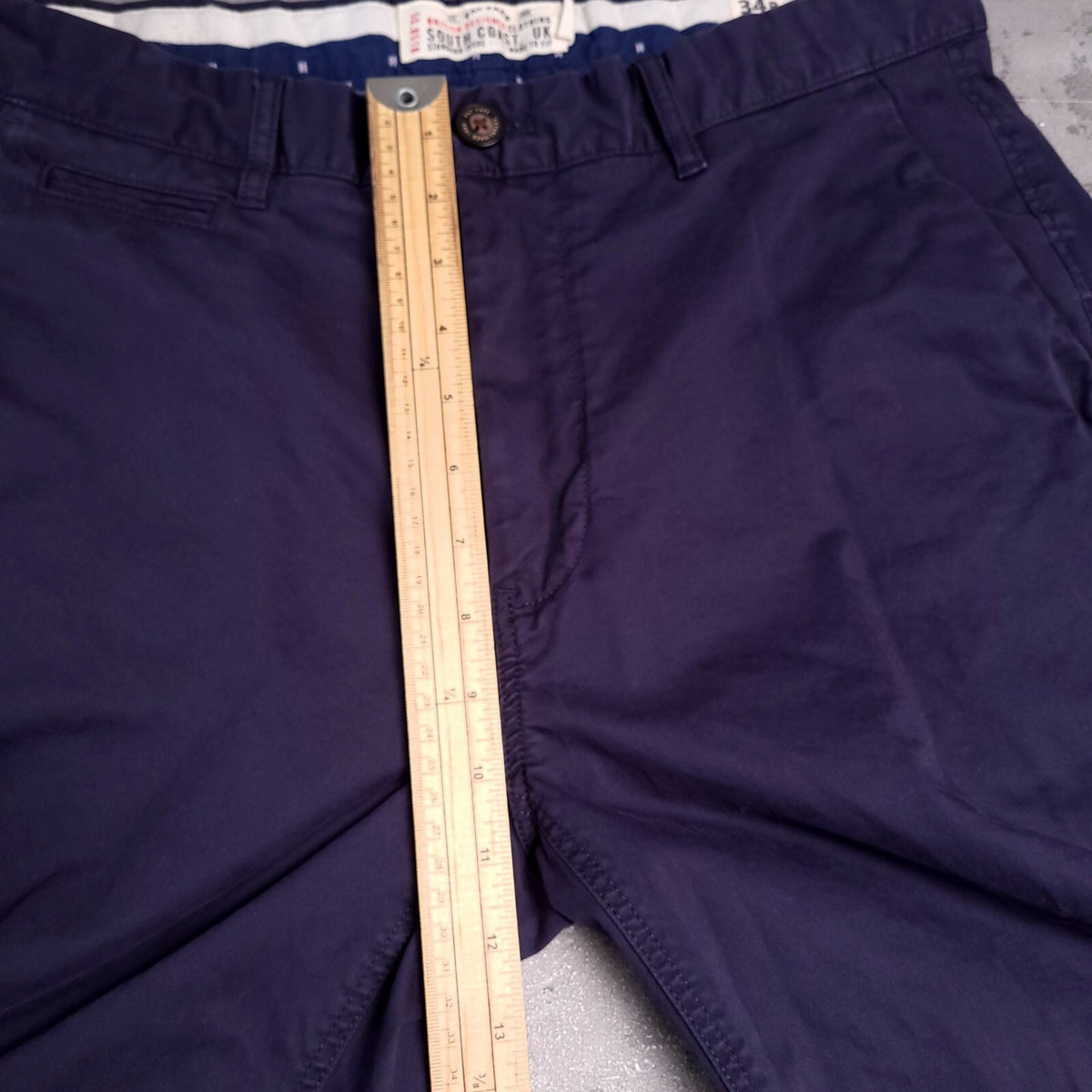 Fat Face Chinos Mens W34 L30 Navy Blue Reg Fit Trousers Cotton Stretch Heyshott