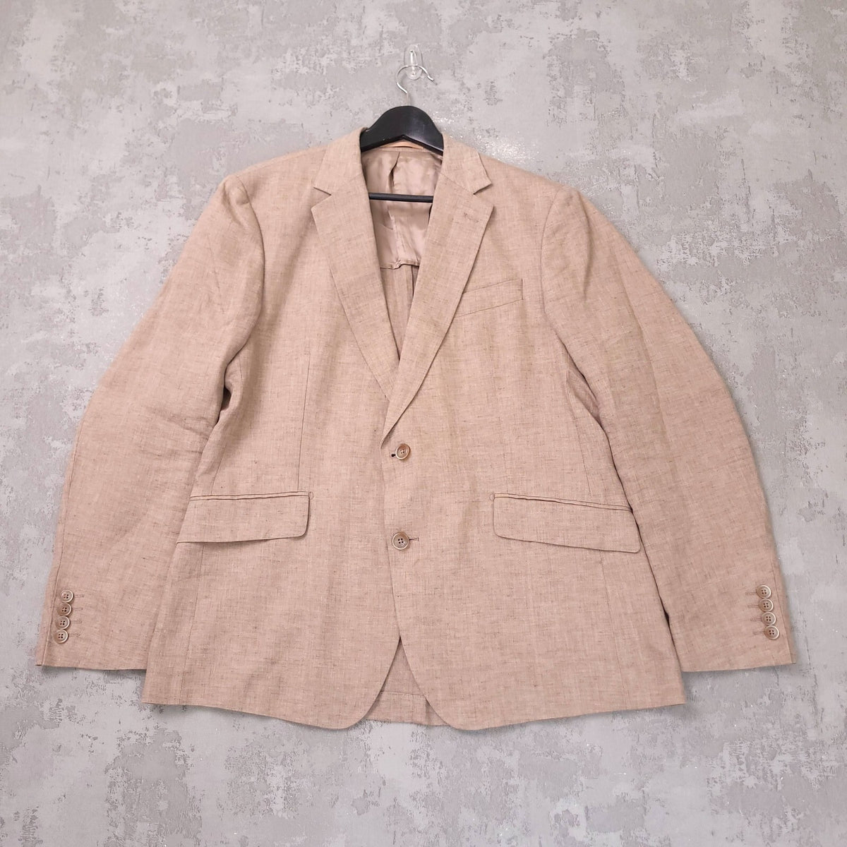Hackett Linen Blazer Jacket Mens 42R Regular Fit Tan Sport Coat Two Button