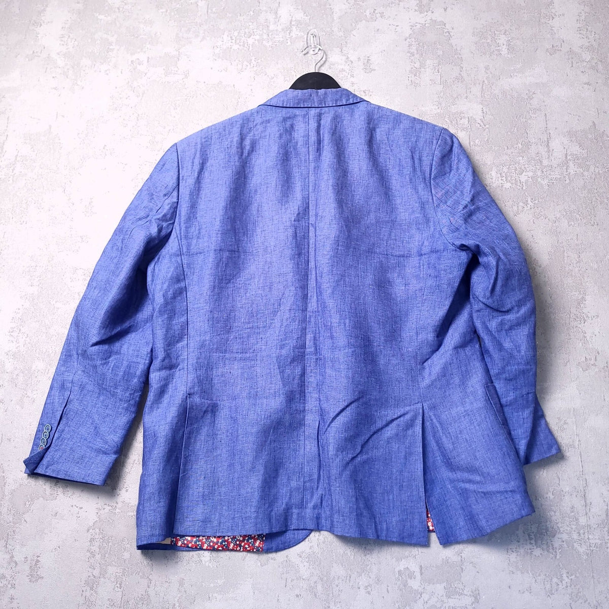 Brook Taverner Linen Blazer Jacket Mens 48R Regular Fit Indigo Blue Sport Coat