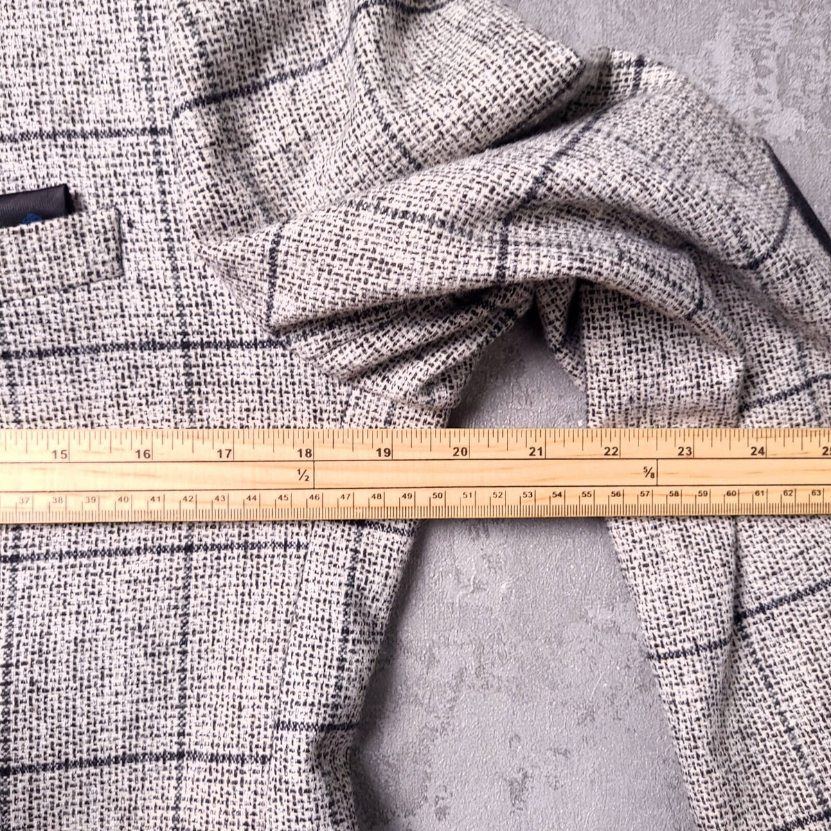 Marc Darcy Tweed Blazer Waistcoat Mens 38R Regular Grey Check Elbow Patch