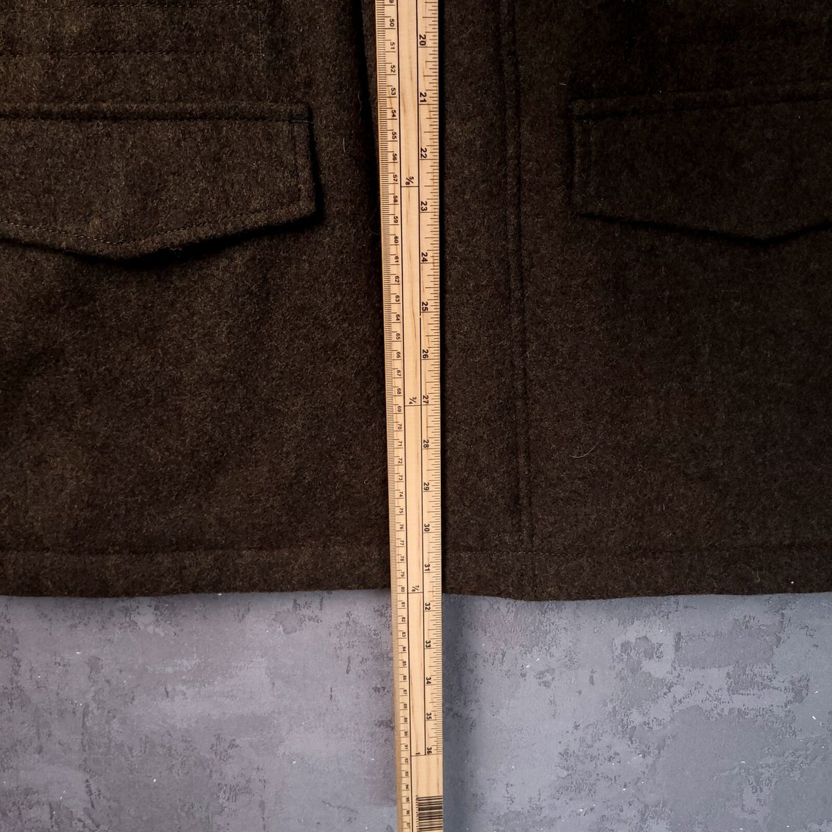 Marks & Spencer Wool Tweed Overcoat Jacket Mens XL Regular Fit Khaki Field