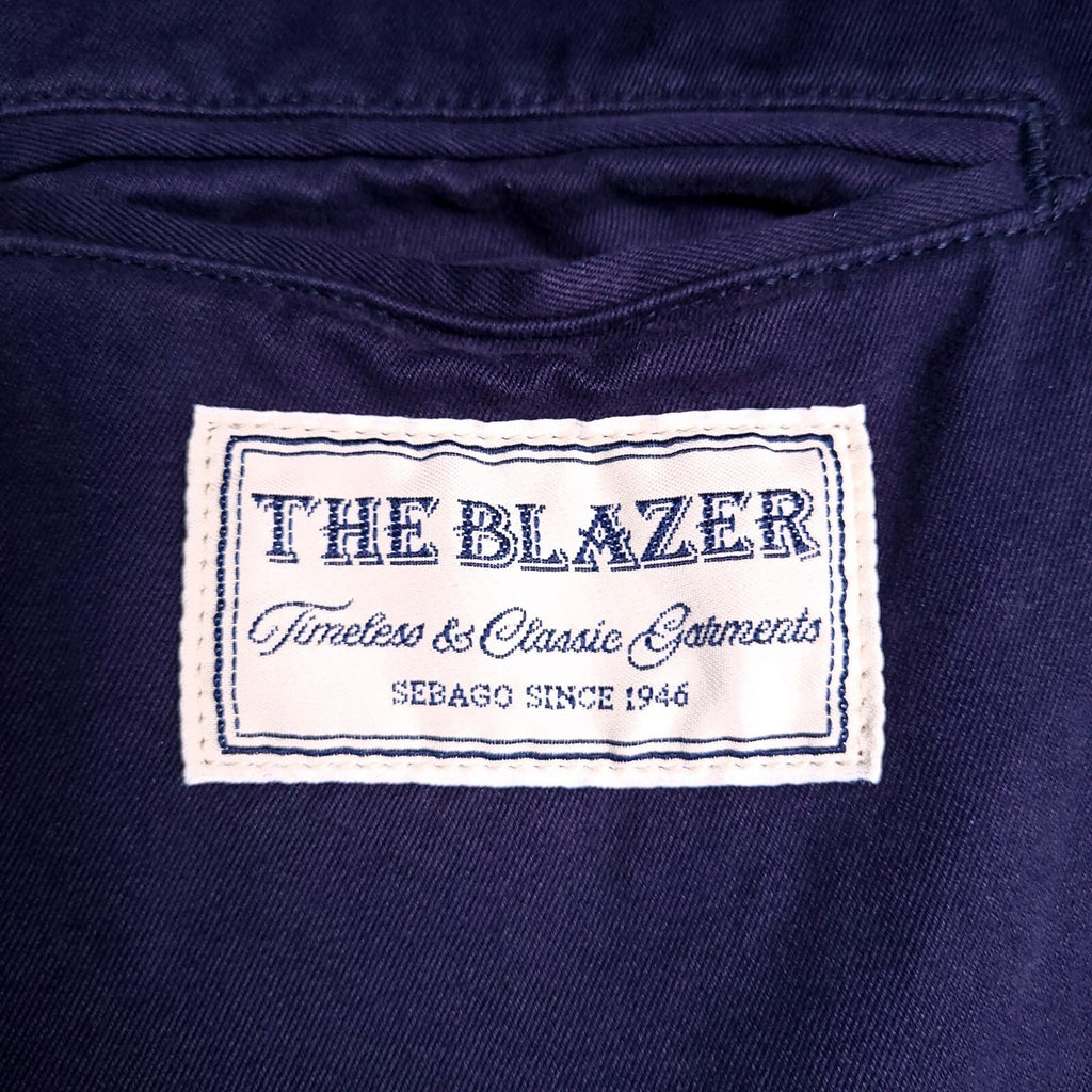 Sebago Blazer Jacket Mens 42 Regular Fit Navy Blue Sport Coat Cotton Chore