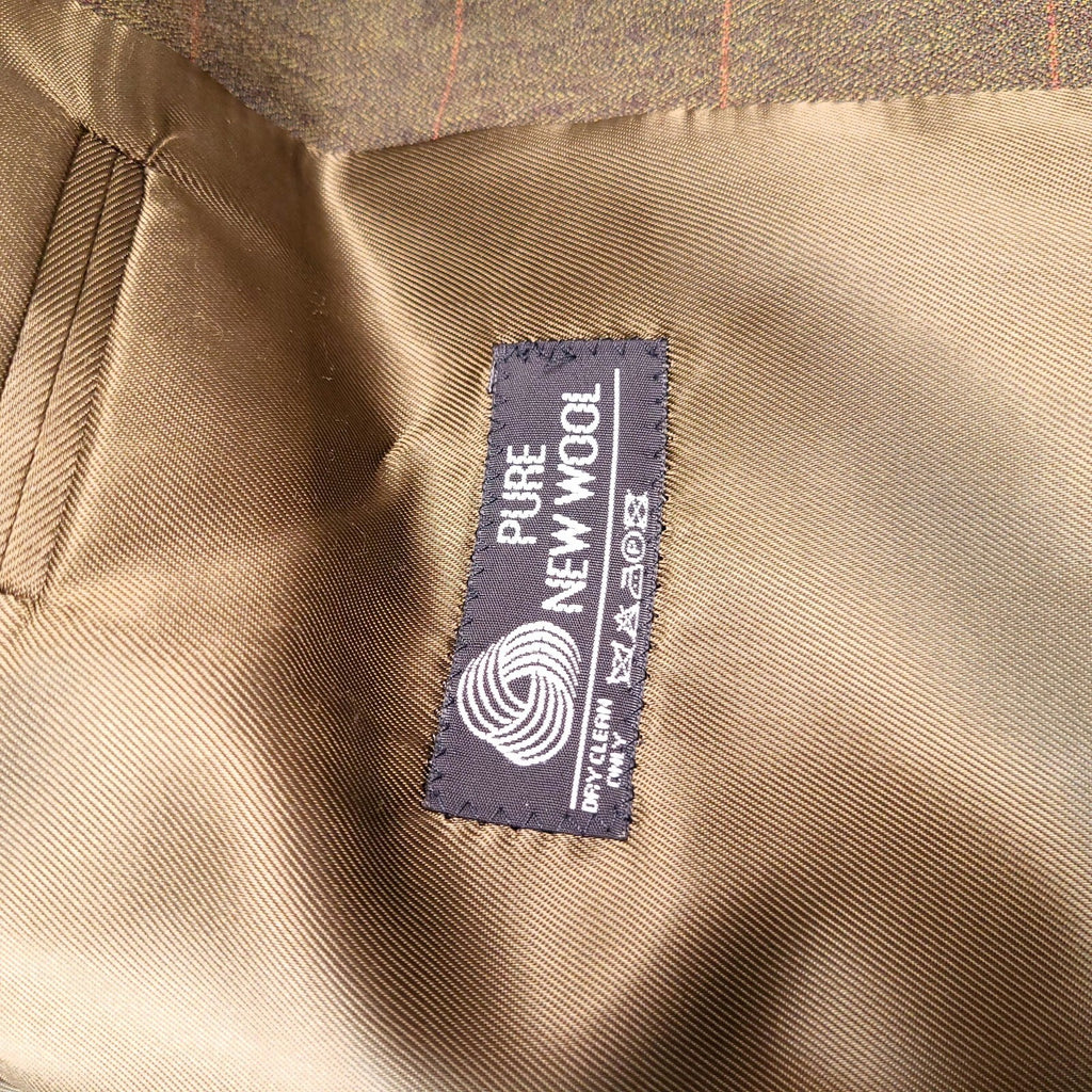 James Barry Tweed Blazer Jacket Mens 46R Reg Fit Olive Green Check Sport Coat