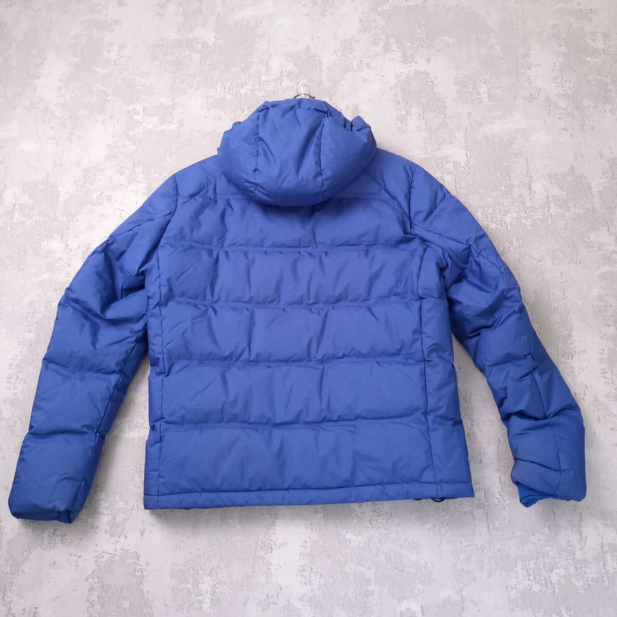 Uniqlo Down Puffer Jacket Mens Medium Regular Blue Hooded Quilted Full Zip Coat