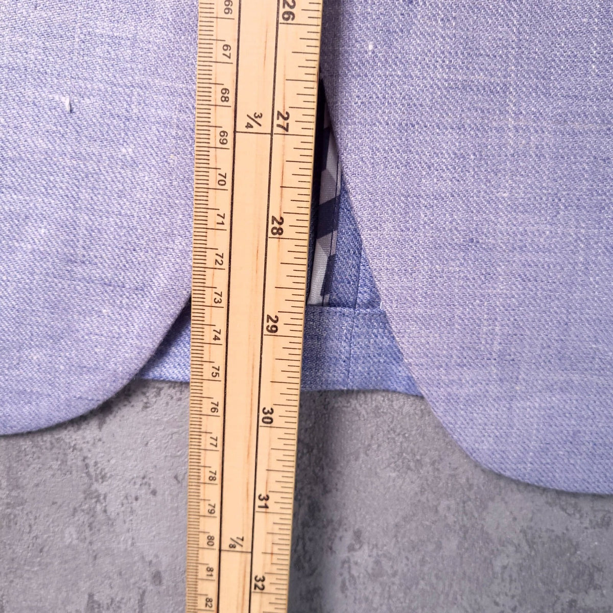 Moss Linen Blazer Jacket Mens 40R Tailored Fit Light Blue Sport Coat