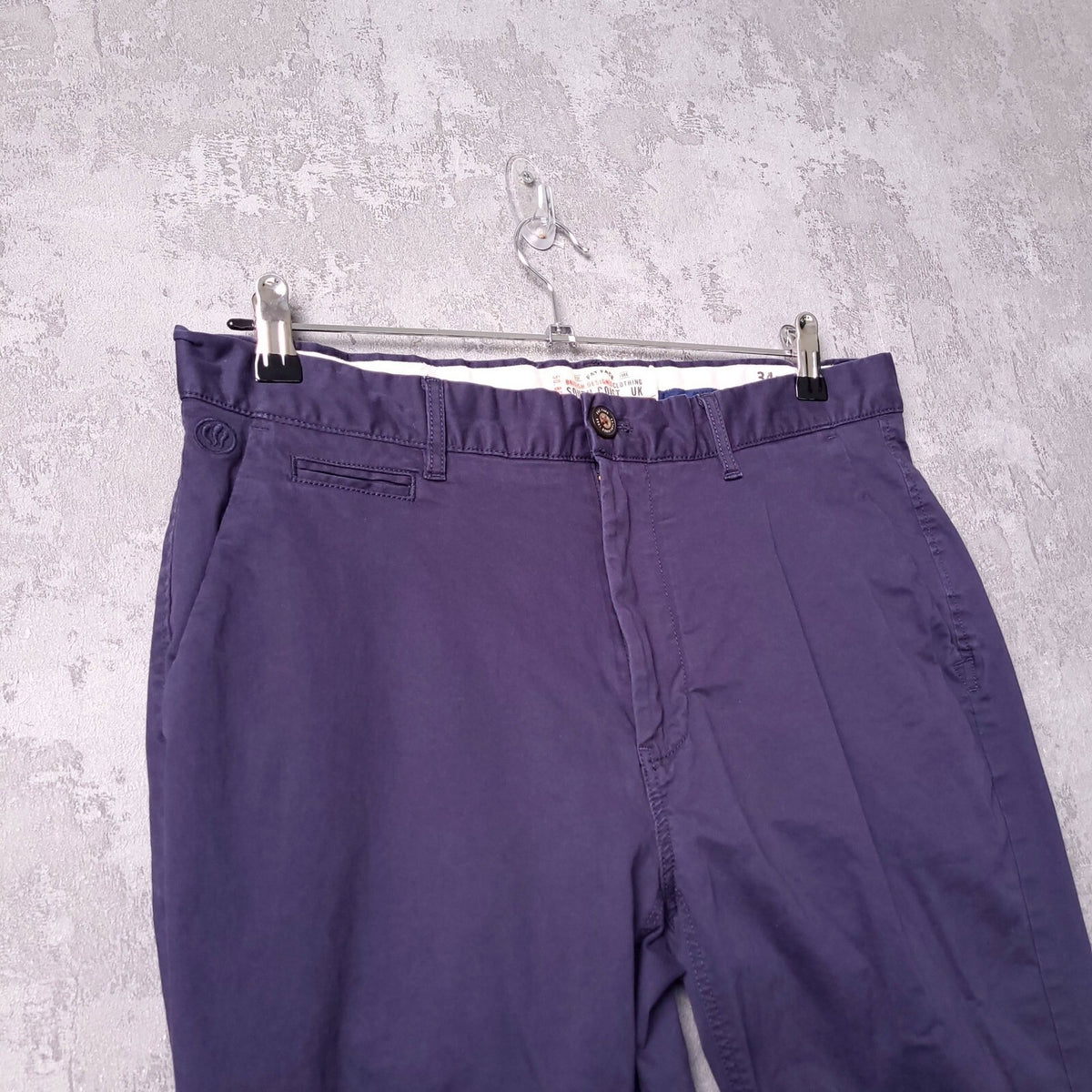 Fat Face Chinos Mens W34 L30 Navy Blue Reg Fit Trousers Cotton Stretch Heyshott