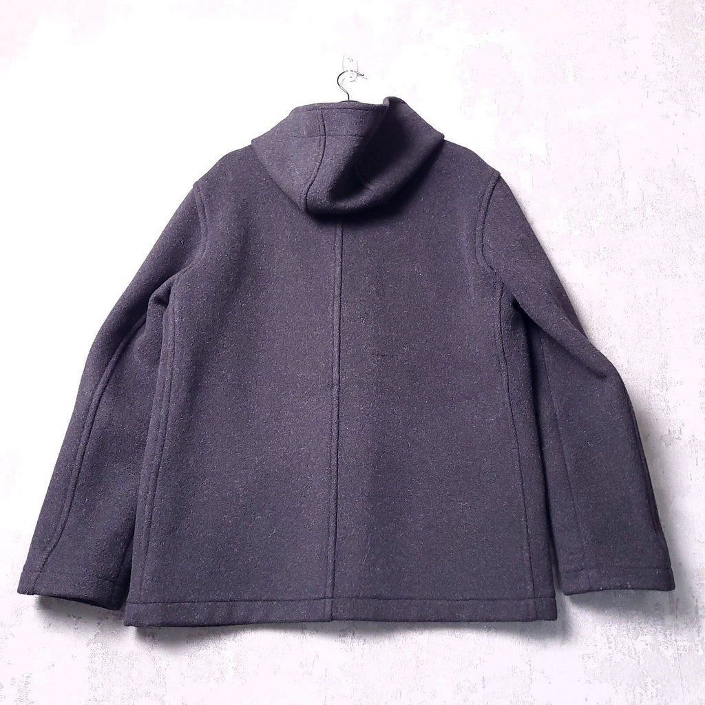 Original Montgomery Wool Duffle Coat Mens 44R Large Charcoal Hooded Jacket