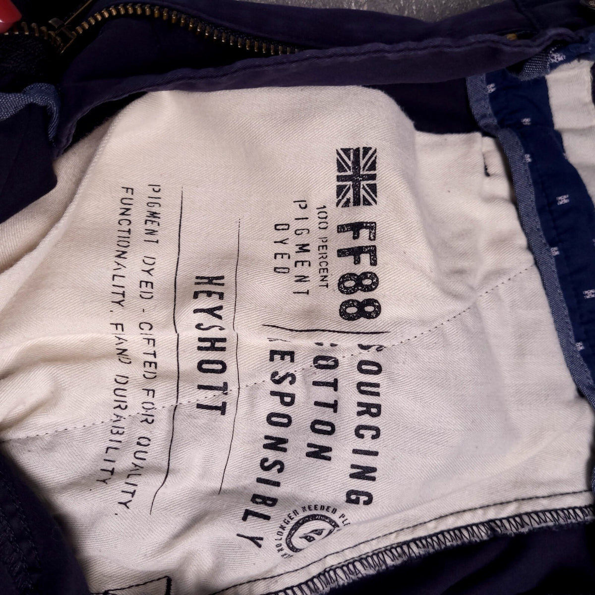 Fat Face Chinos Mens W34 L30 Navy Blue Reg Fit Trousers Cotton Stretch Heyshott