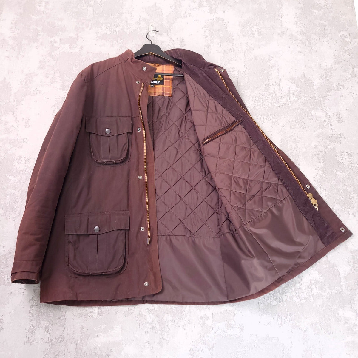 Barbour Corbridge Wax Jacket Mens XXL Regular Fit Brown Quilted Field Coat