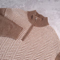 Next Signature Wool Cashmere Jumper Mens L Regular Fit Brown Herringbone Quarter