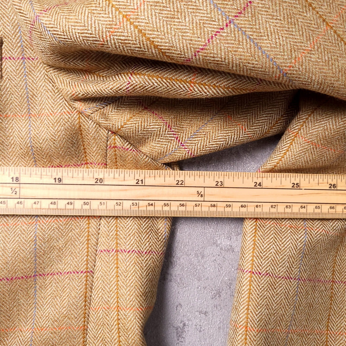 Brook Taverner Herringbone Tweed Blazer Jacket Mens 40R Beige Check Wool Sport
