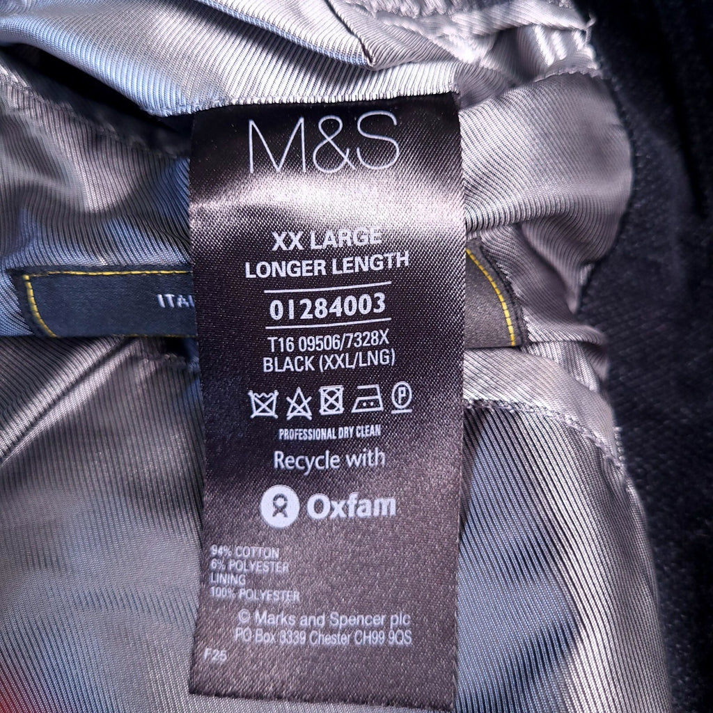 Marks & Spencer Autograph Moleskin Jacket Mens XXL Long Black Italian Fabric