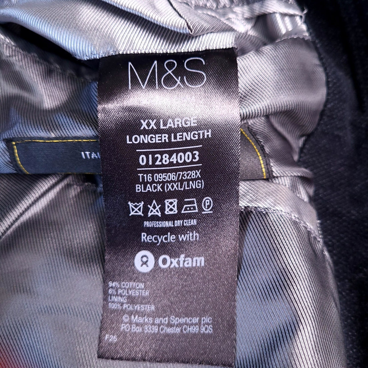Marks & Spencer Autograph Moleskin Jacket Mens XXL Long Black Italian Fabric