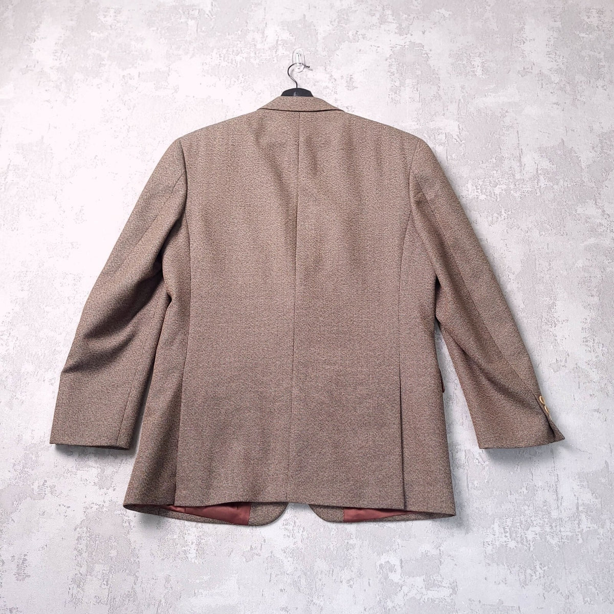 Brook Taverner Tweed Blazer Jacket Mens 38R Regular Fit Brown Sport Coat