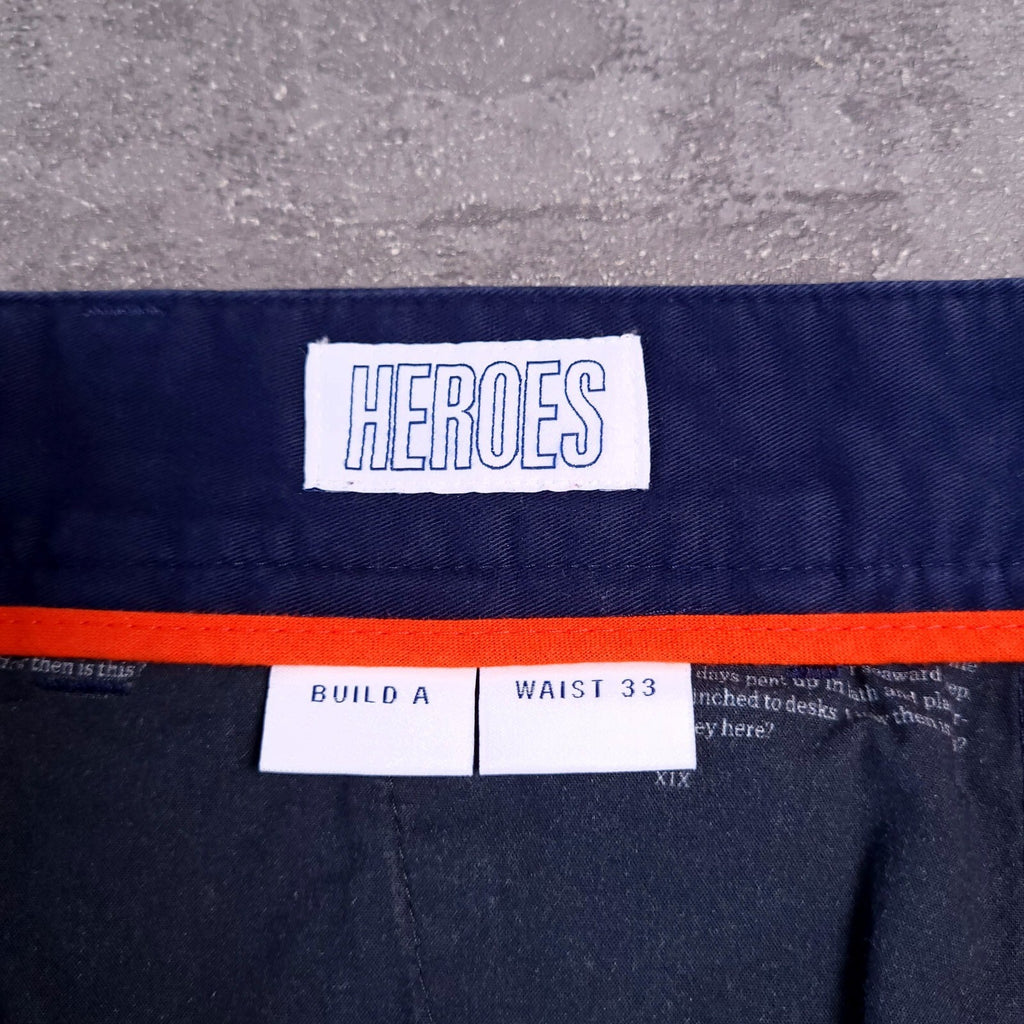 Spoke Heroes Chinos Trousers Build A Mens W33 L28 Regular Fit Navy Blue