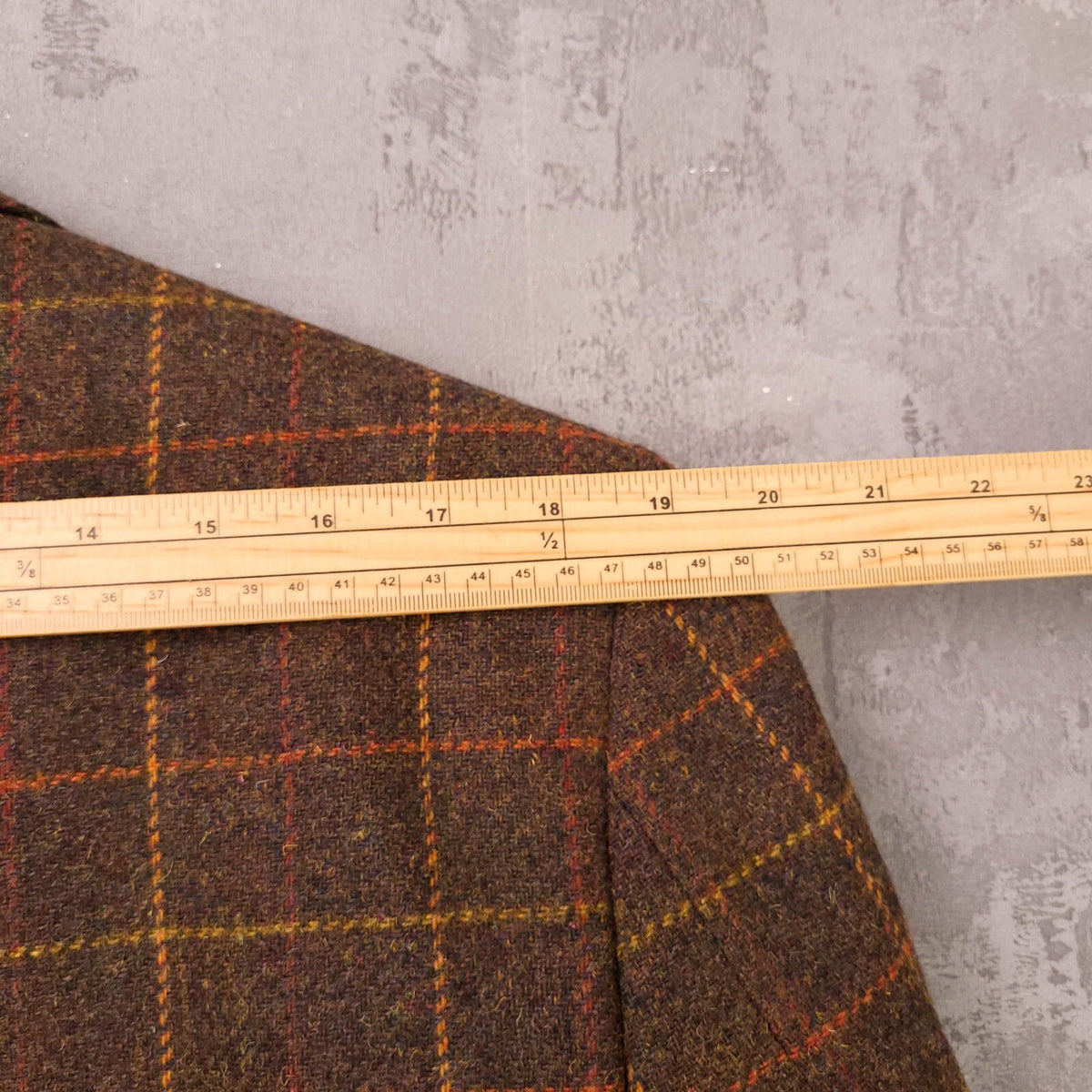 Brook Taverner Tweed Blazer Mens 40L Brown Check 100% Wool Jacket Sport Coat