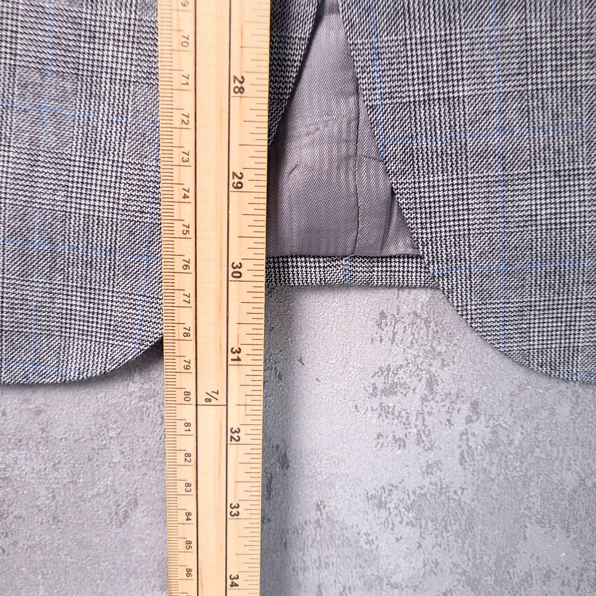 Vintage St Michael Tweed Blazer Jacket Mens 42R Regular Fit Grey Blue Check