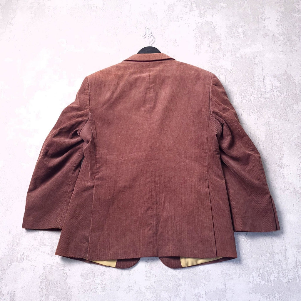 Samuel Windsor Corduroy Blazer Jacket Mens 40S Short Fit Brown Sport Coat