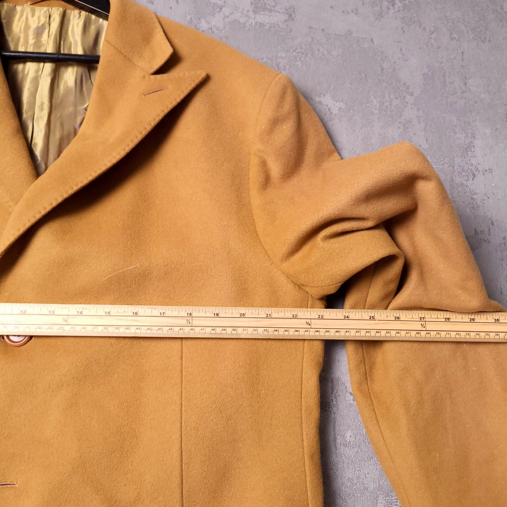 Marks & Spencer Autograph Wool Cashmere Overcoat Mens XL 46R Camel Mark Powell