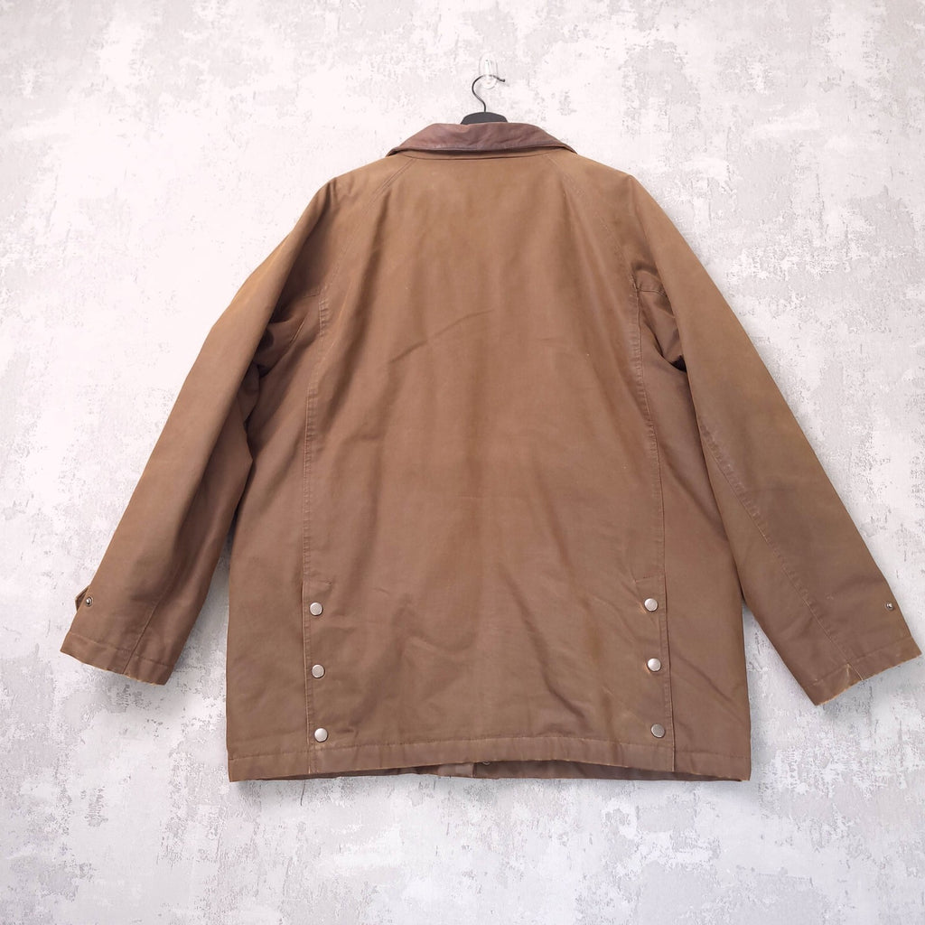Brook Taverner Field Jacket Mens 42R Regular Brown Country Coat Leather Collar