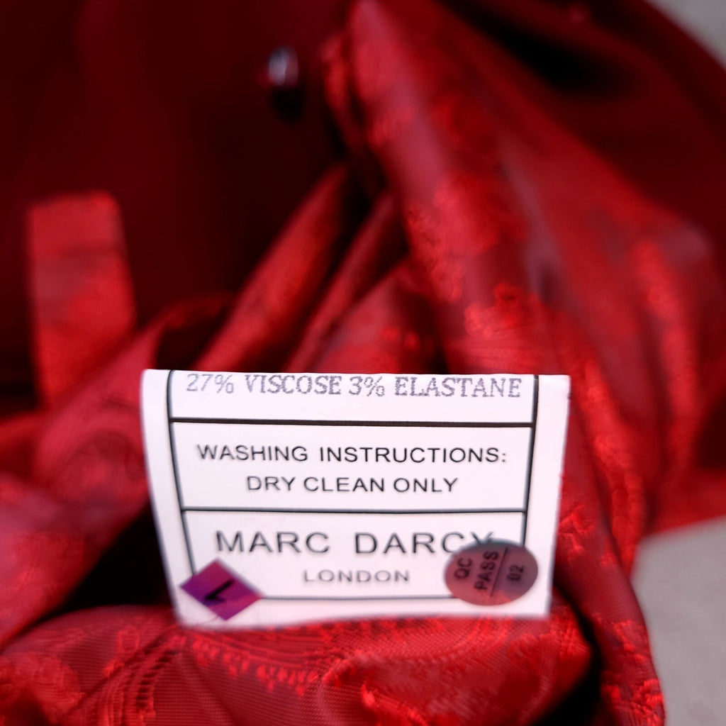Marc Darcy Waistcoat Mens 40R Regular Fit Wine Red Paisley Back Kelvin SB Suit