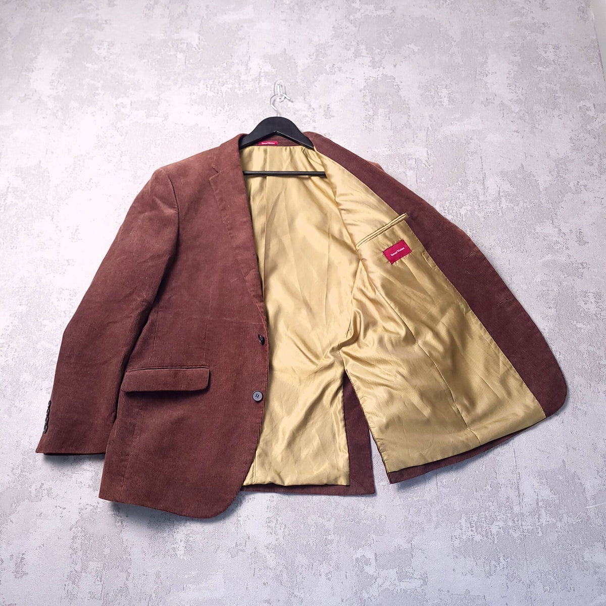 Samuel Windsor Corduroy Blazer Jacket Mens 40S Short Fit Brown Sport Coat