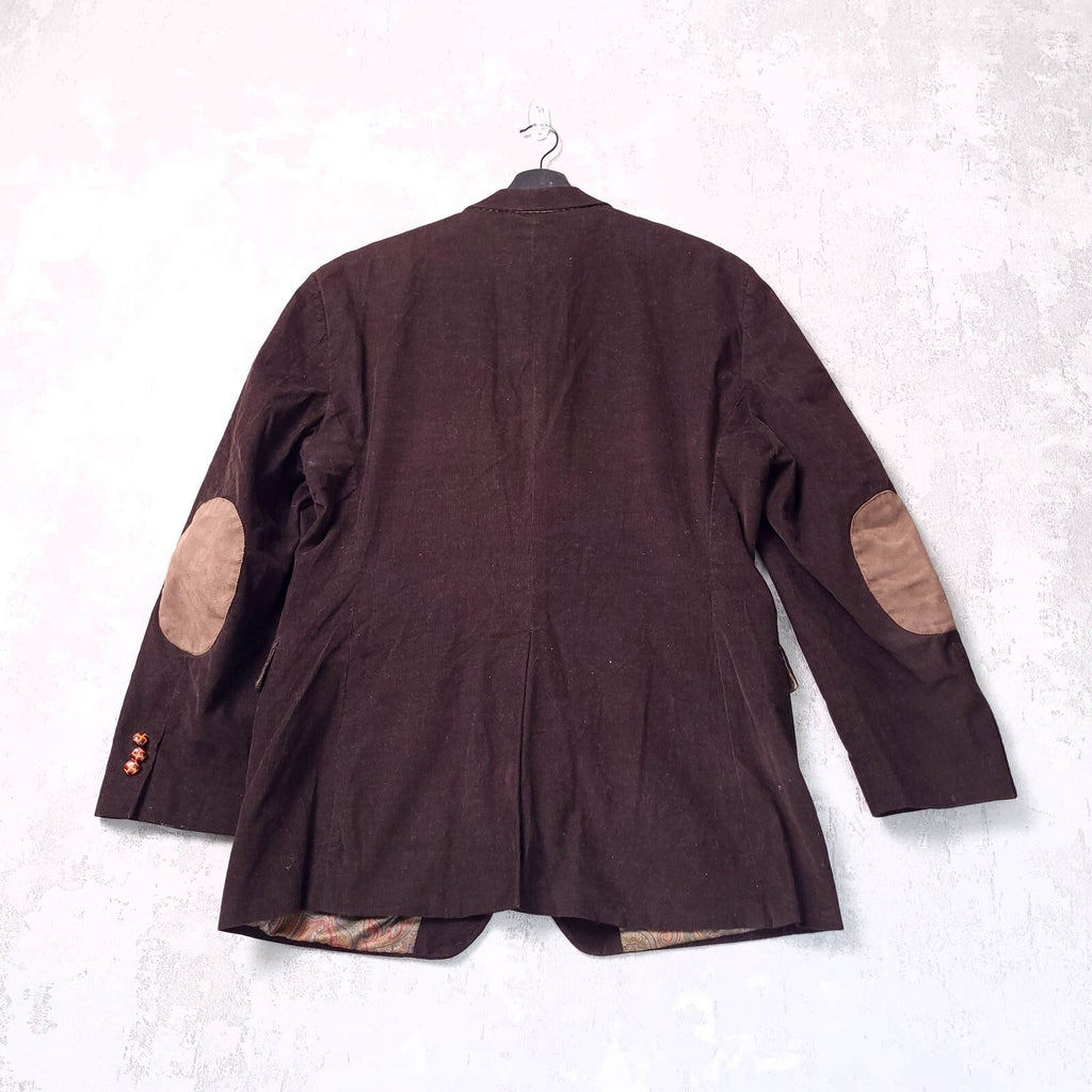Lauren Ralph Lauren Corduroy Blazer Jacket Mens 42R Reg Fit Brown Elbow