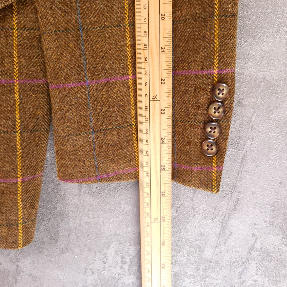 Brook Taverner Moon Tweed Blazer Mens 44R Brown Check Wool Jacket