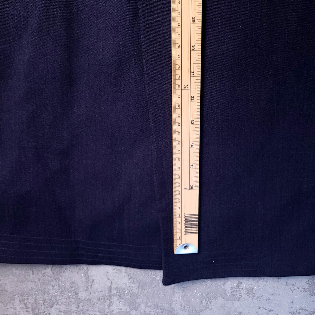 Samuel Windsor Wool Overcoat Mens 44R Reg Fit Navy Chesterfield Velvet Collar