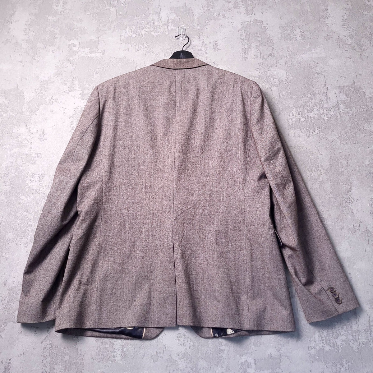 Ted Baker Tweed Blazer Jacket Mens 44R Regular Fit Grey Chess Lining Sport Coat