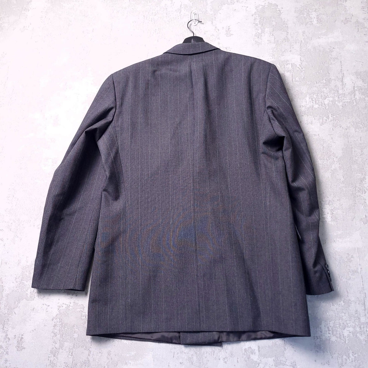 Vintage St Michael Wool Blazer Jacket Mens 42L Grey Pinstripe Double Breasted