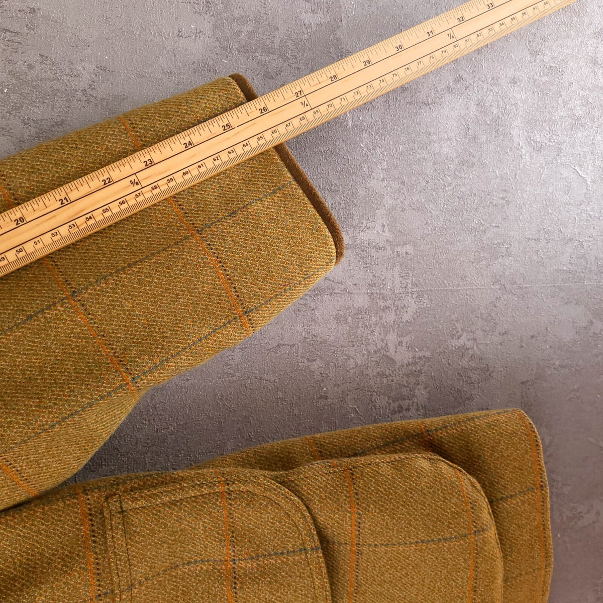 Chrysalis Tweed Overcoat Field Jacket Mens XL Mustard Yellow Check The Chiltern