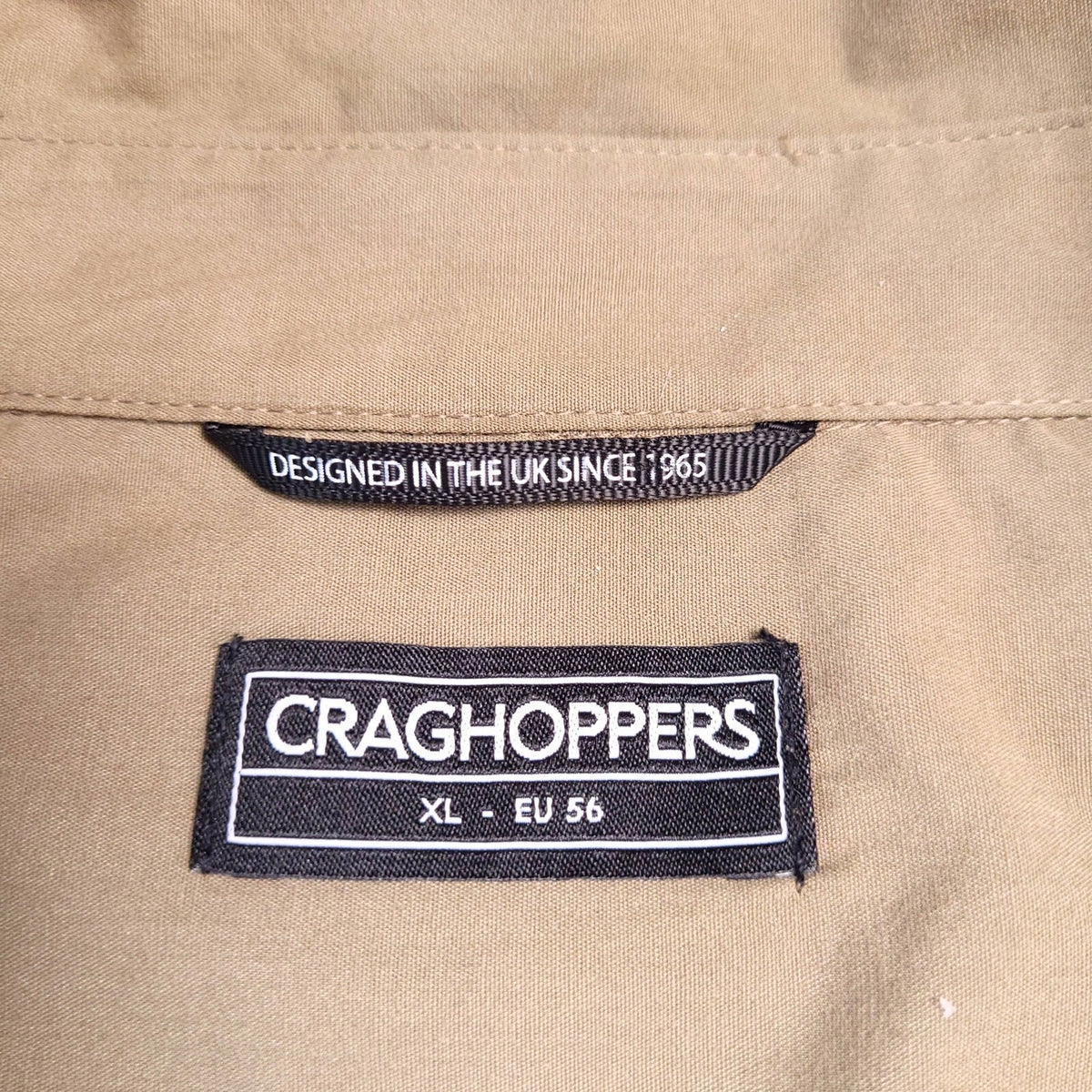 Craghoppers Shirt Mens XL Reg Fit Beige Short Sleeve Outdoor Hiking Travel Nosi