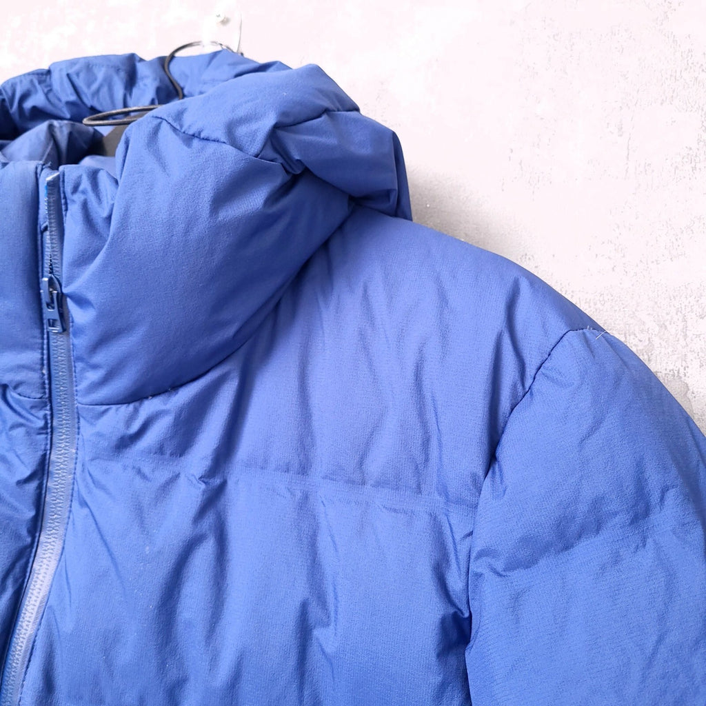 Uniqlo Down Puffer Jacket Mens Medium Regular Blue Hooded Quilted Full Zip Coat