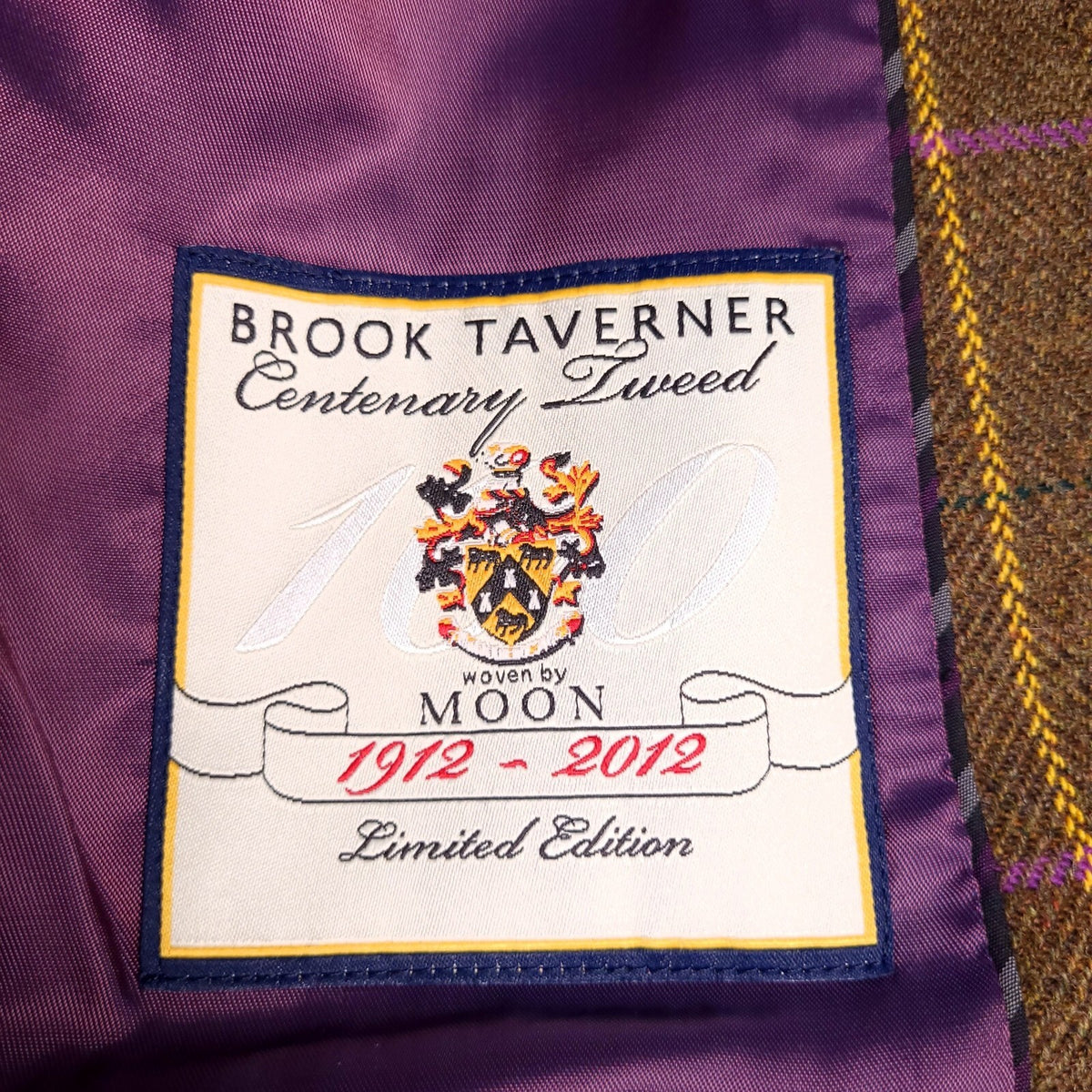 Brook Taverner Moon Tweed Blazer Jacket Mens 44R Brown Check Centenary Limited