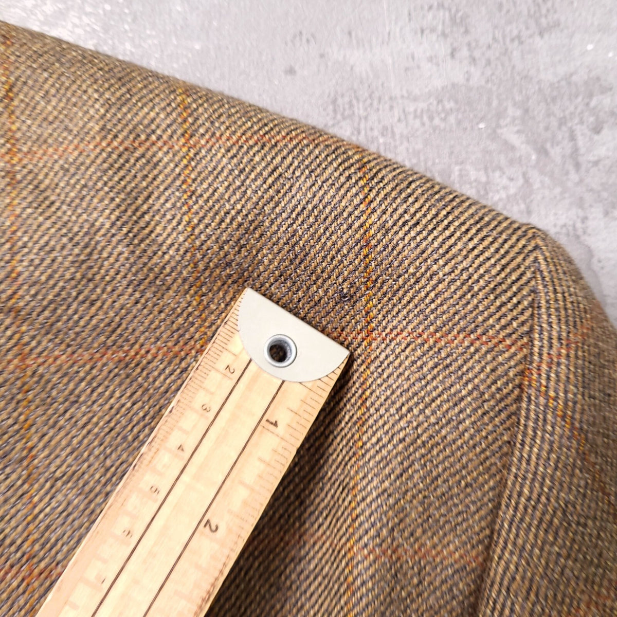 Marks & Spencer Tweed Blazer Jacket Mens 42S Beige Check Sport Coat Pure Wool