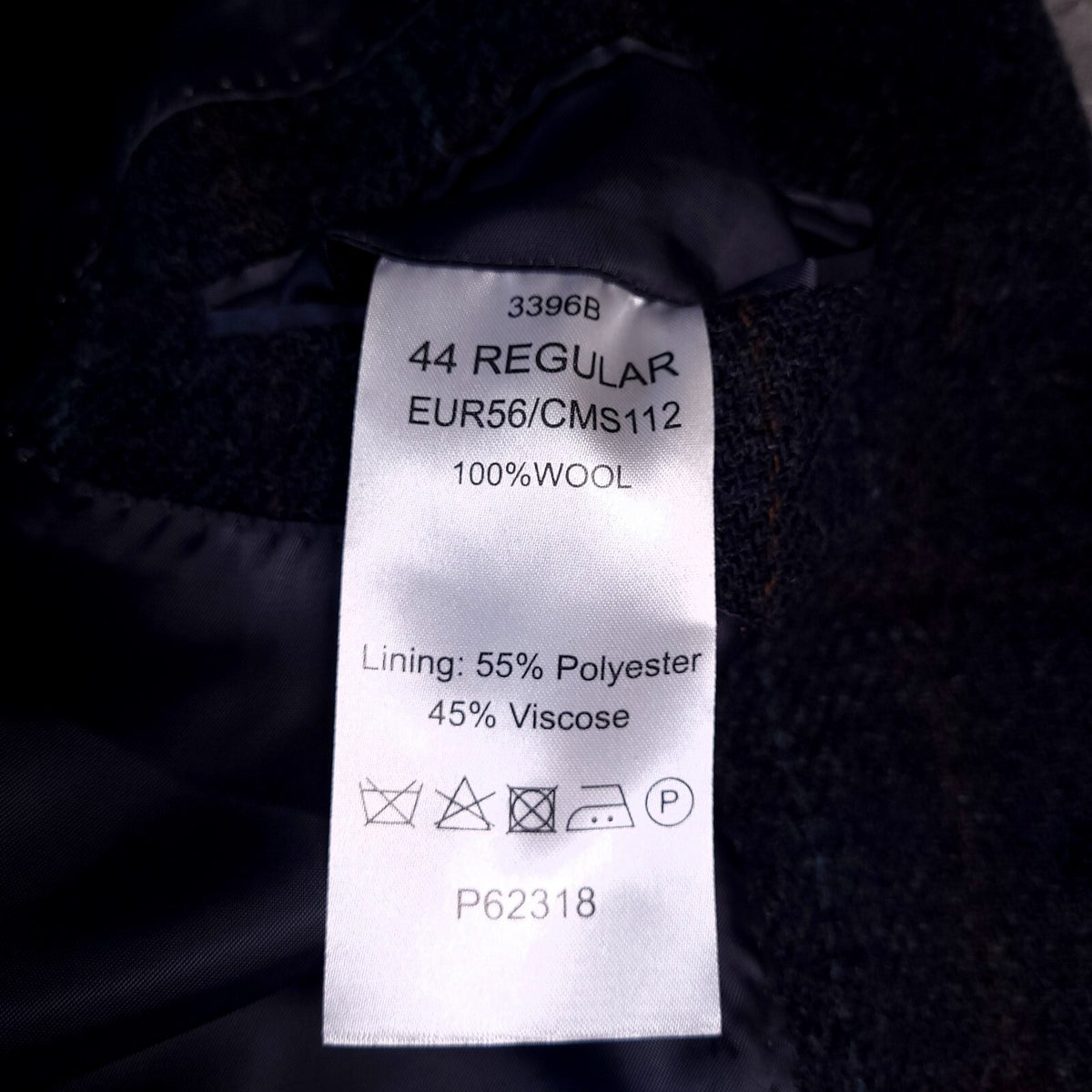 Brook Taverner Tweed Blazer Mens 44R Regular Fit Blue Check 100% Wool Jacket