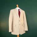 Charles Tyrwhitt Wool Linen Blazer Jacket Mens 42R Regular Fit Beige Sport Coat
