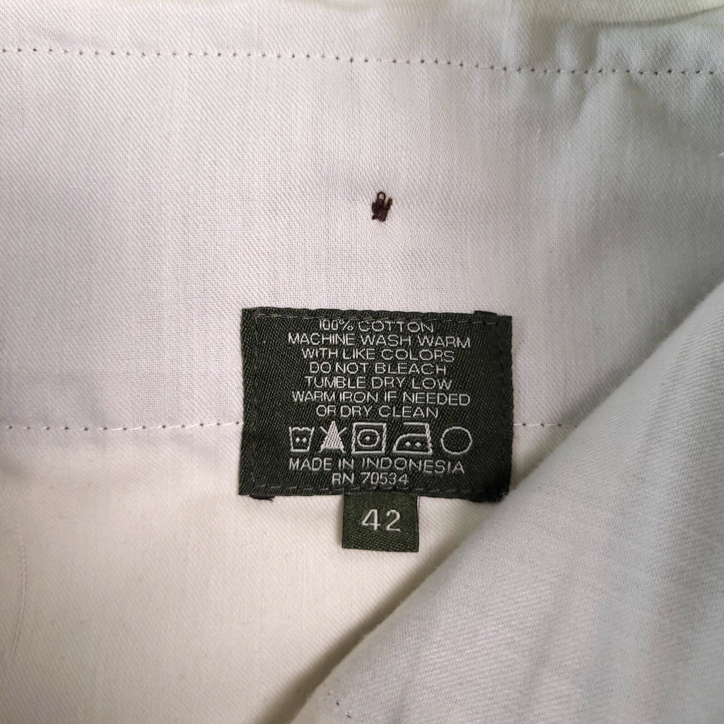 Orvis Trousers Chinos Mens W42 L30 Regular Fit Olive Green Cotton Pleated
