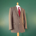 Brook Taverner Tweed Blazer Jacket Mens 38R Regular Fit Brown Sport Coat