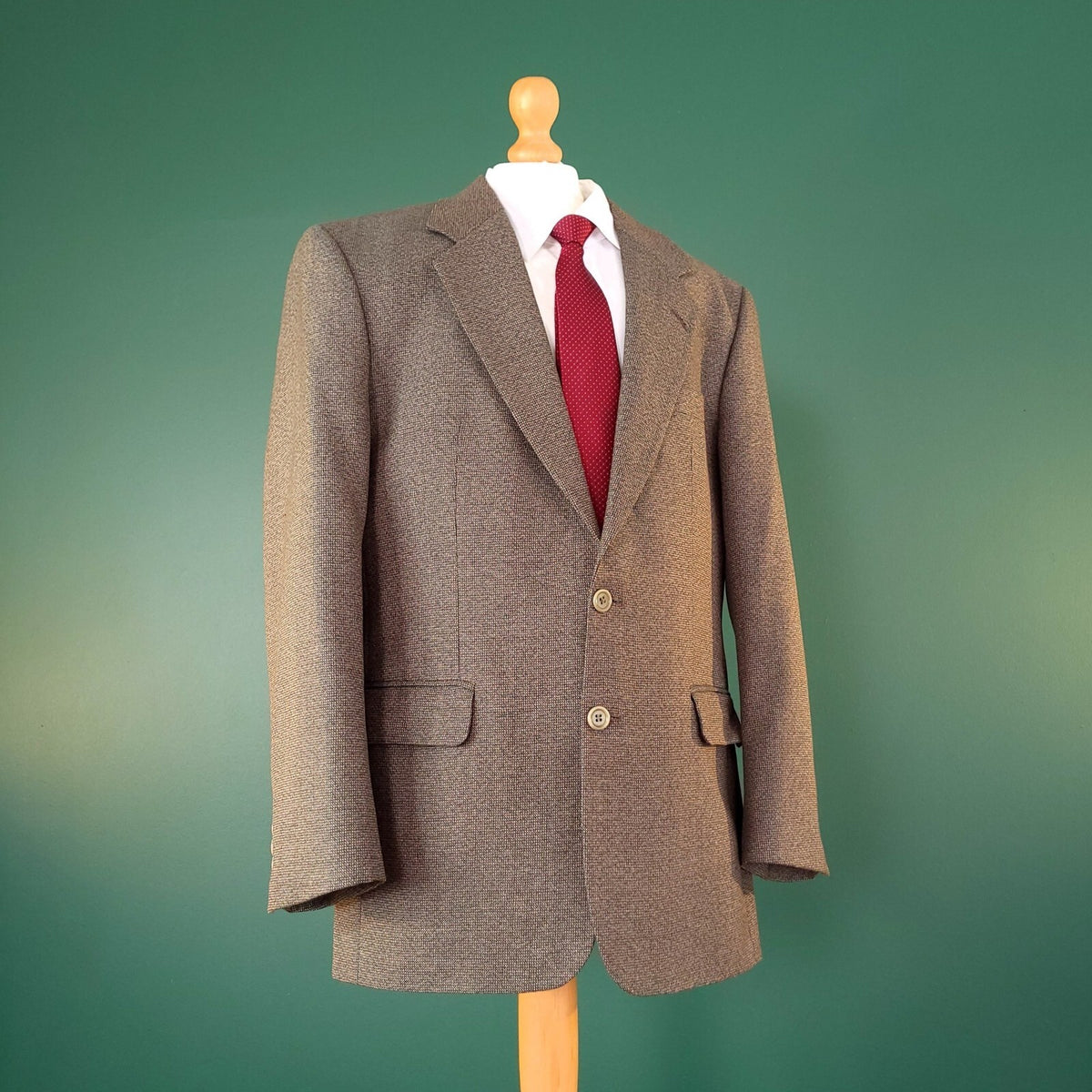 Brook Taverner Tweed Blazer Jacket Mens 38R Regular Fit Brown Sport Coat
