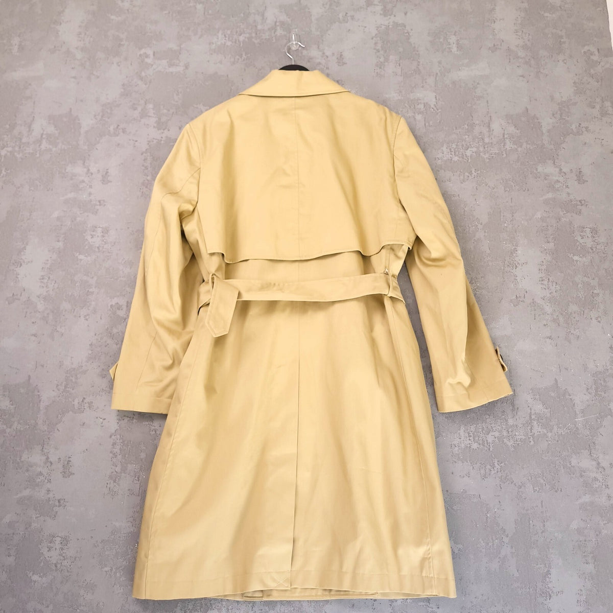 Marks & Spencer Trench Coat Mens Large Regular Fit Beige Belted Shower Resistant