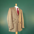 Mark Westwood Tweed Blazer Jacket Mens 42R Regular Fit Brown Blue Check Sport