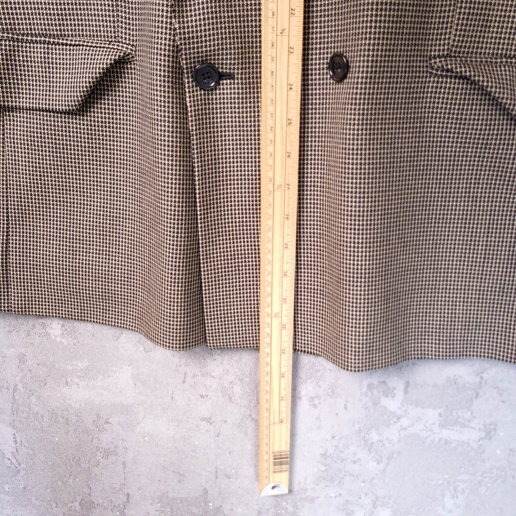 Ciro Citterio Tweed Blazer Jacket Mens 44R Regular Fit Brown Houndstooth Check