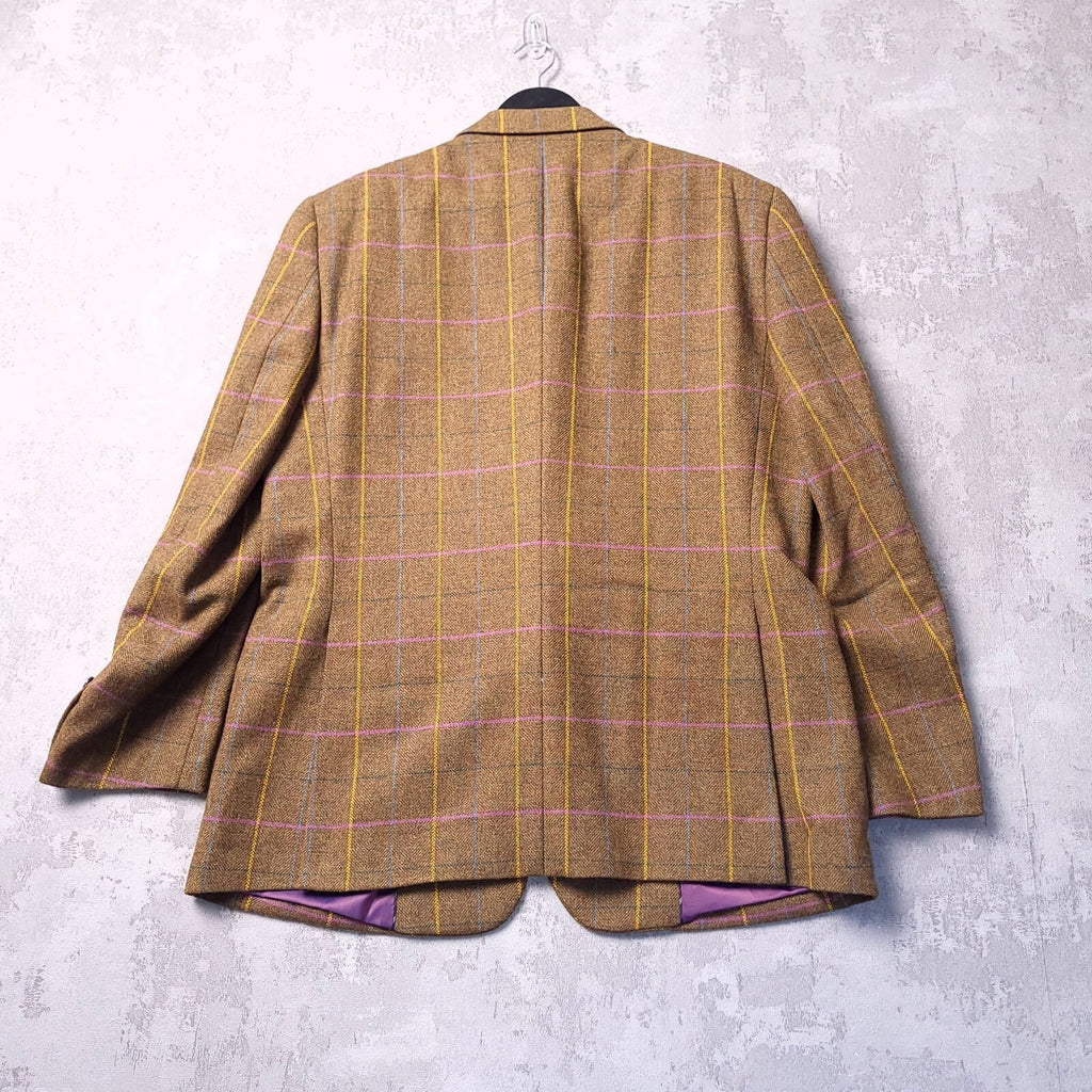 Brook Taverner Moon Tweed Blazer Jacket Mens 44R Brown Check Centenary Limited