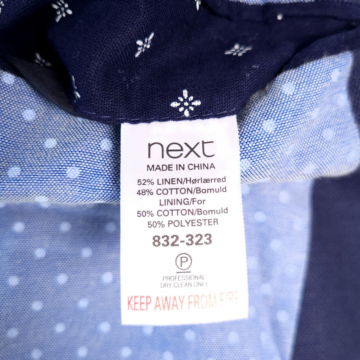 Next Linen Blazer Jacket Mens 44R Slim Fit Blue Sport Coat Elbow Patch