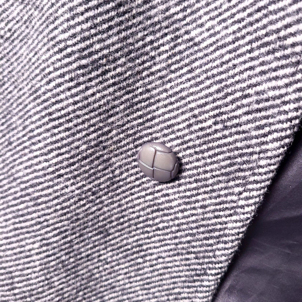 Brook Taverner Tweed Overcoat Mens 42R Regular Fit Grey Herringbone Wool Jacket