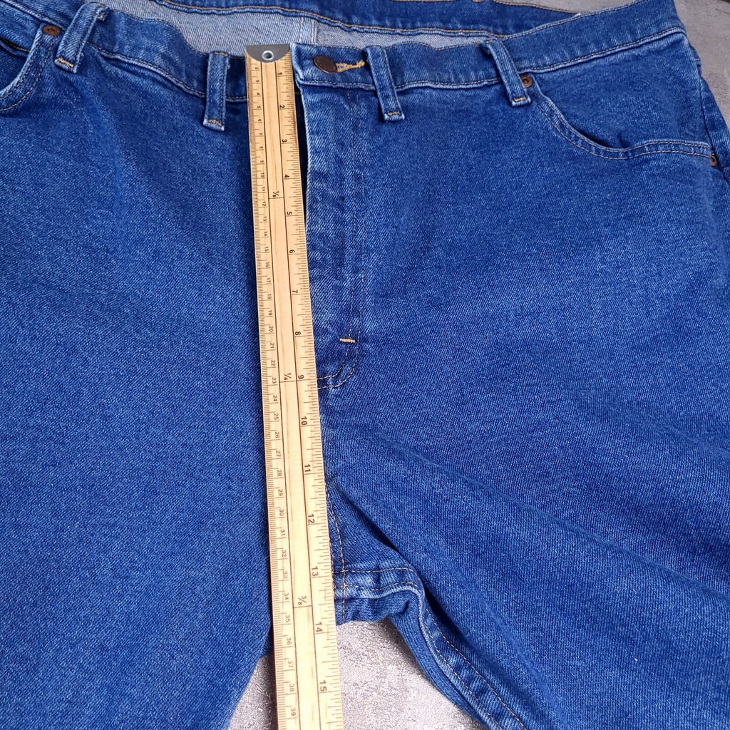 Wrangler Jeans Mens W46 X L30 Regular Fit Blue Denim Cotton Stretch 5-Pockets