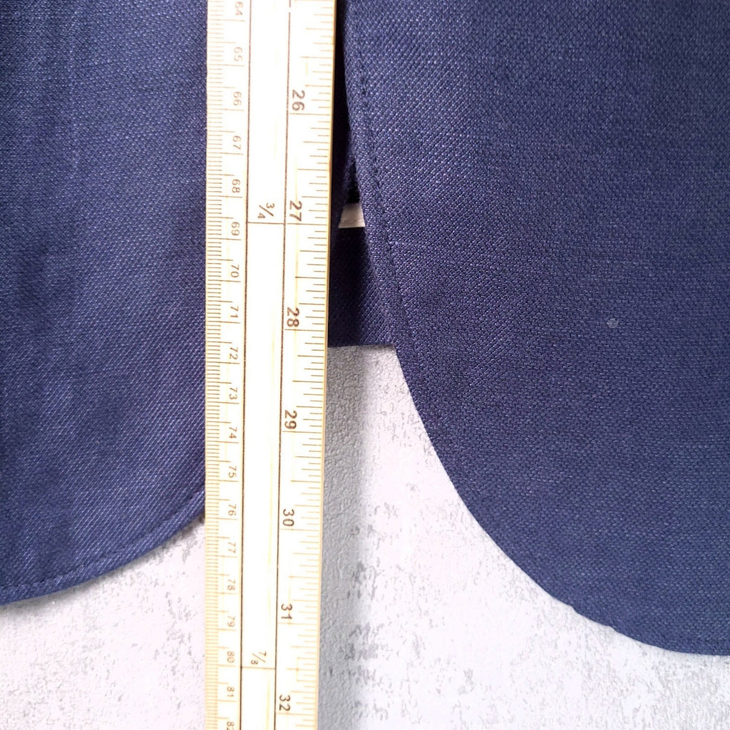 Next Linen Blazer Jacket Mens 44R Slim Fit Blue Sport Coat Elbow Patch